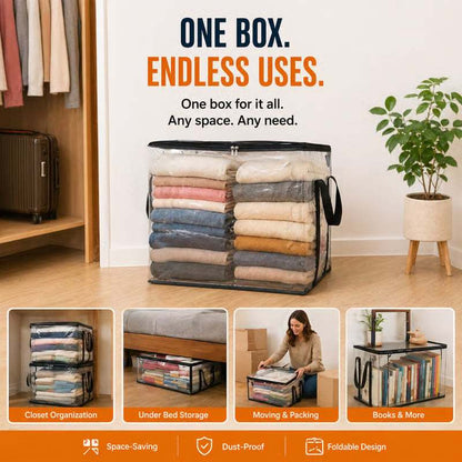 ✨Last Day: 70% OFF📦Large Heavy-Duty Thick Clear Storage Bag for Clothes, Moving & Storage