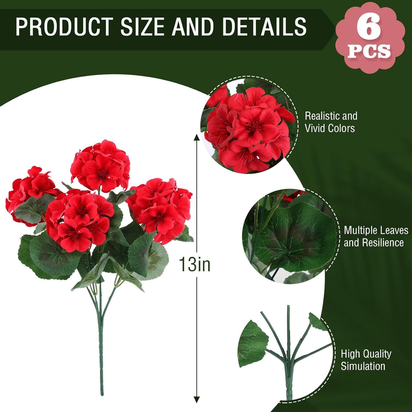 ☀️ UV-Resistant🌺Corrosion-Resistant Artificial Geranium Flowers 🌺