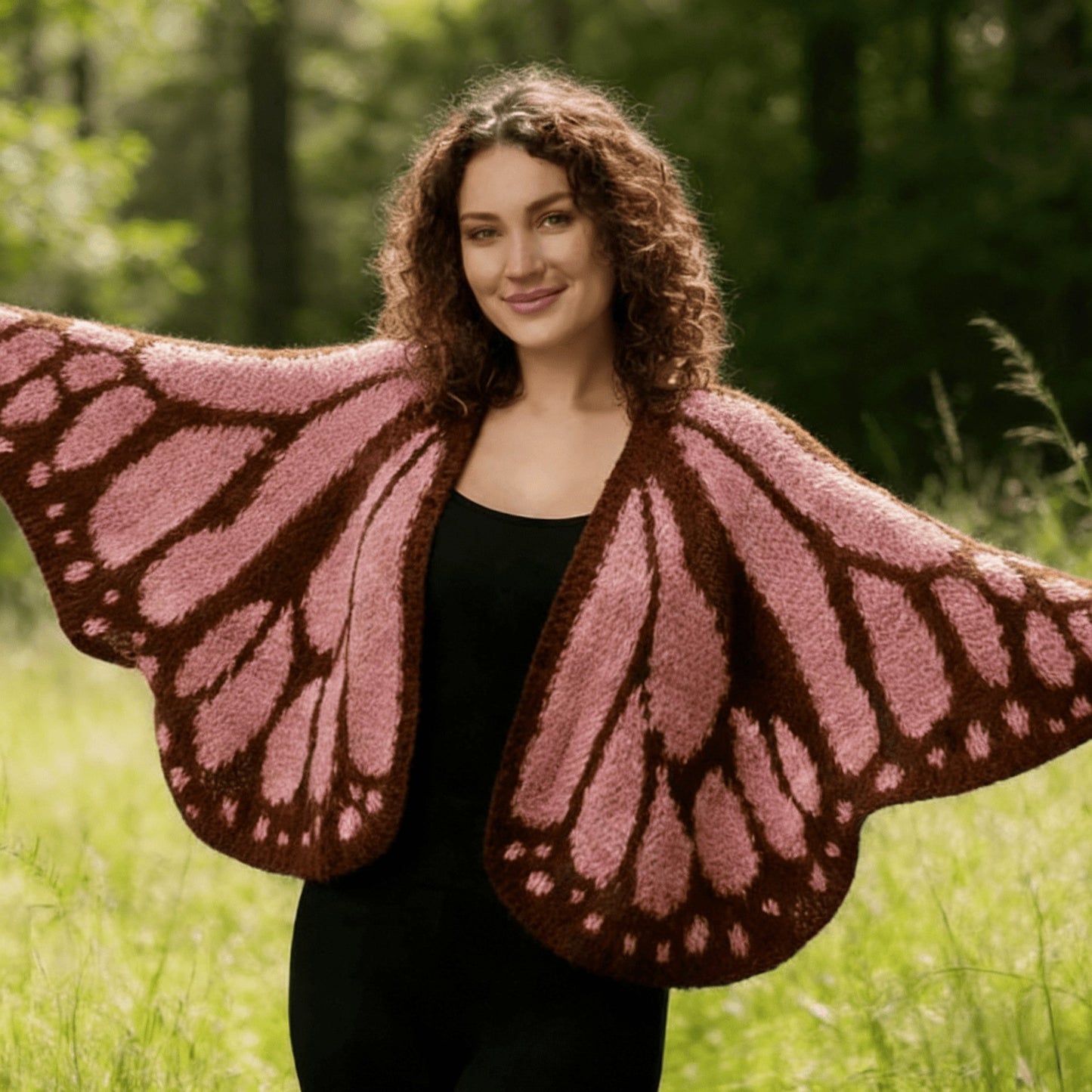 🦋Handmade Monarch Butterfly Cardigan