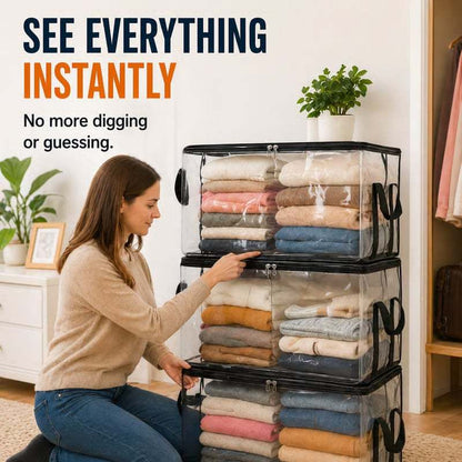 ✨Last Day: 70% OFF📦Large Heavy-Duty Thick Clear Storage Bag for Clothes, Moving & Storage