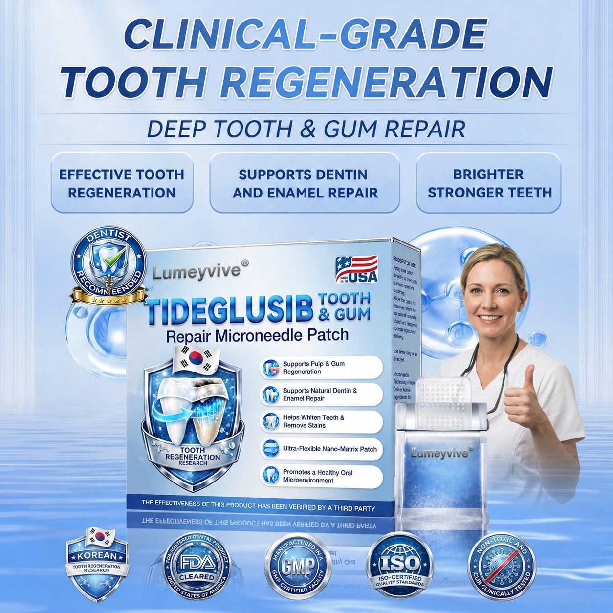Lumeyvive® 🦷 Tideglusib Fast‑Dissolving Tooth & Gum Repair Oral Strips ✨
