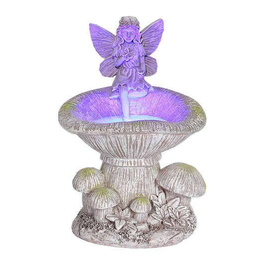 Solar Angel Outdoor Decor with Color Changing Light Sunflower Statue Sculpture Lawn Ornament Yard Art