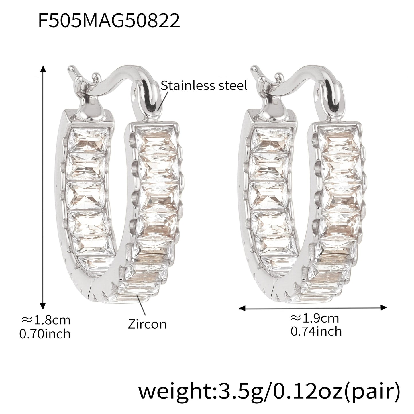 Waterproof & Tarnish-Free Zirconia Hoops - 18K Gold Plated Full Pavé Earrings, Hypoallergenic Luxury Jewelry for Sensitive Ears -ALB