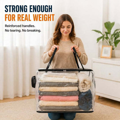 ✨Last Day: 70% OFF📦Large Heavy-Duty Thick Clear Storage Bag for Clothes, Moving & Storage