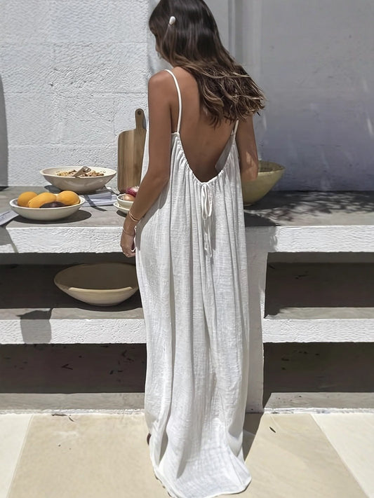 🔥LAST DAY 60% OFF - 💃Backless Spaghetti Strap Maxi Dress