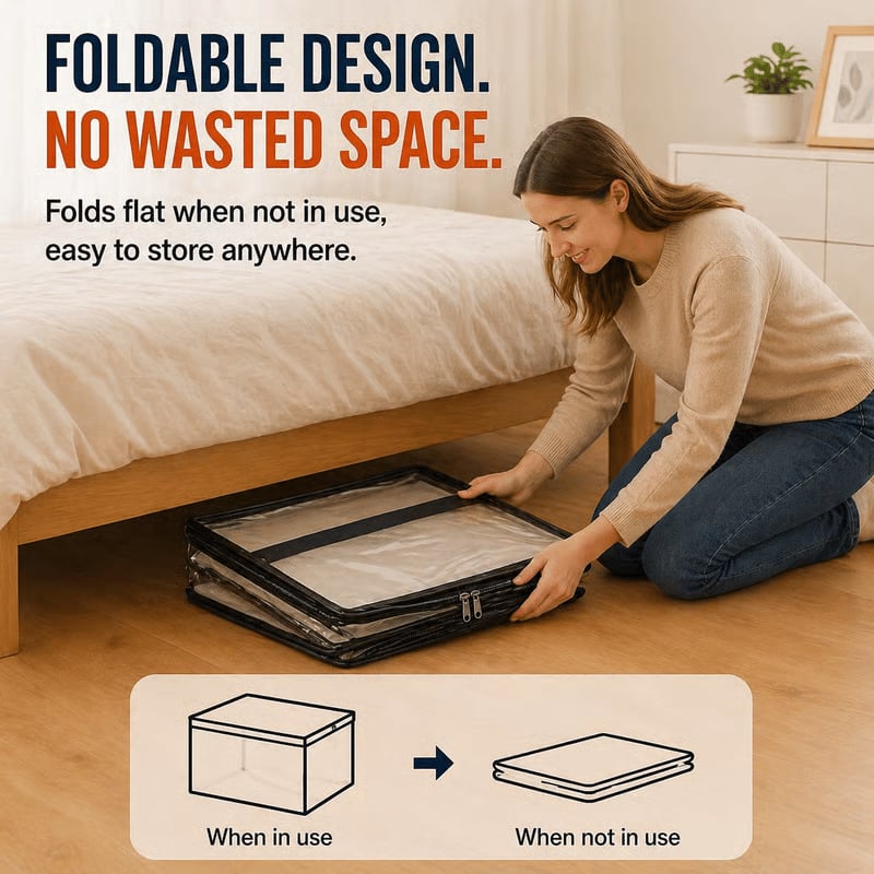 ✨Last Day: 70% OFF📦Large Heavy-Duty Thick Clear Storage Bag for Clothes, Moving & Storage