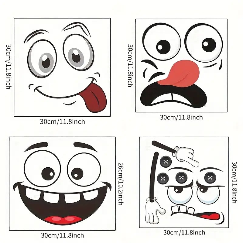 🔥Hot Sale 49% off🌟🎭 4pcs Interesting Cartoon Face Stickers
