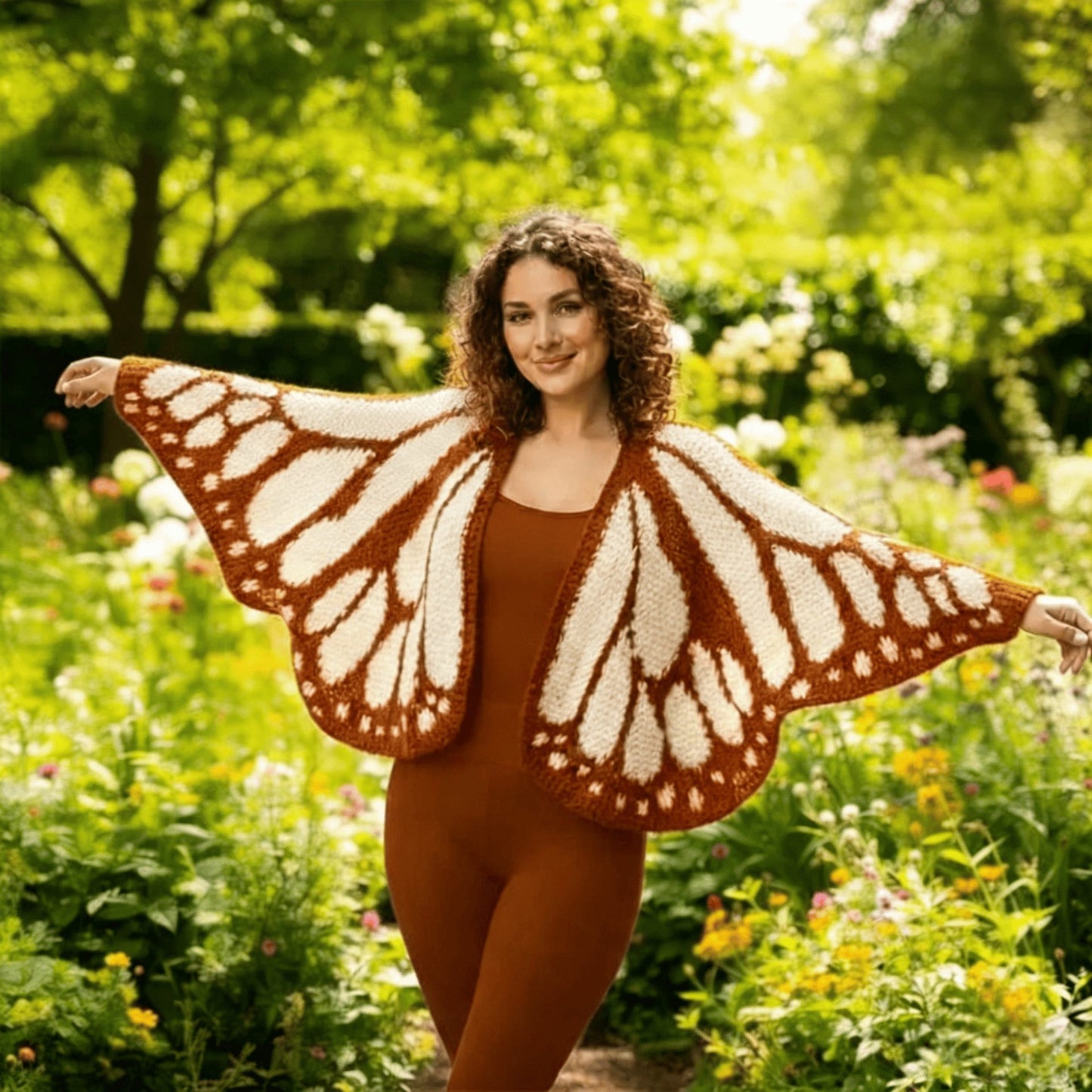 🦋Handmade Monarch Butterfly Cardigan
